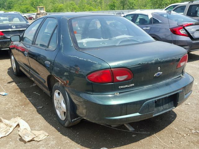 1G1JC524227161817 - 2002 CHEVROLET CAVALIER B GREEN photo 3