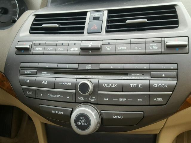 1HGCP26878A120922 - 2008 HONDA ACCORD EXL MAROON photo 9