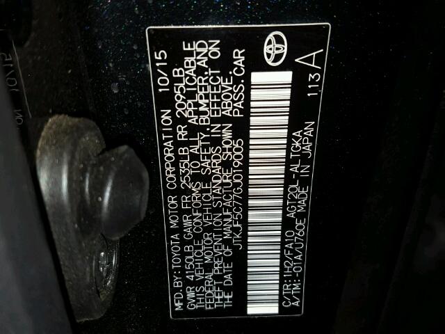 JTKJF5C77GJ019005 - 2016 TOYOTA SCION TC 蓝色 照片 10