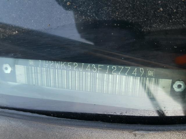 1G2WK52J43F127749 - 2003 PONTIAC GRAND PRIX Boz foto 10