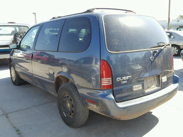 4N2ZN1115WD818683 - 1998 NISSAN QUEST XE BLUE photo 3
