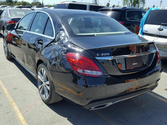 55SWF4JB9FU085137 - 2015 MERCEDES-BENZ C 300 BLACK photo 3