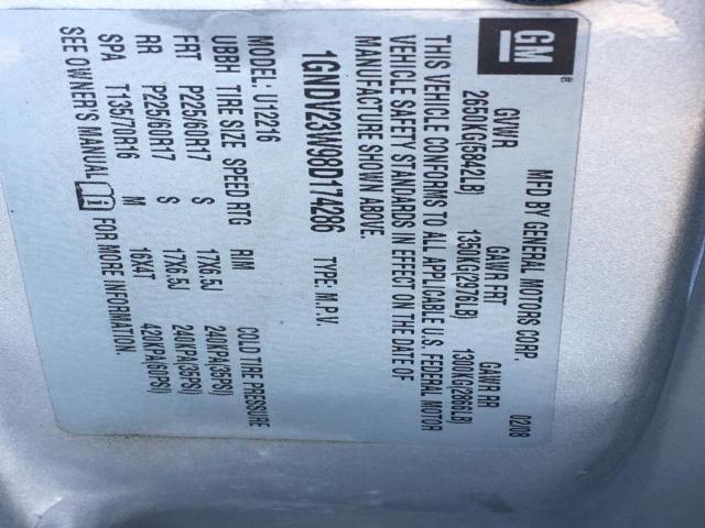 1GNDV23W98D174286 - 2008 CHEVROLET UPLANDER L 灰色 照片 10