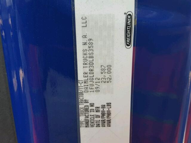 1FUJGLDR3DLBS3589 - 2013 FREIGHTLINER CASCADIA 1 BLUE photo 10