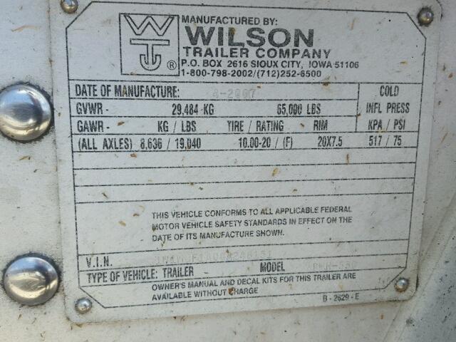 1W1MCF1A08A248151 - 2008 UTILITY TRAILER WHITE photo 10