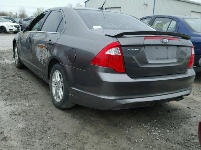 3FAHP0HA8BR217896 - 2011 FORD FUSION SE GRAY photo 3