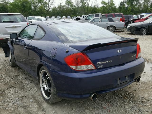 KMHHN65F56U226567 - 2006 HYUNDAI TIBURON GT BLUE photo 3