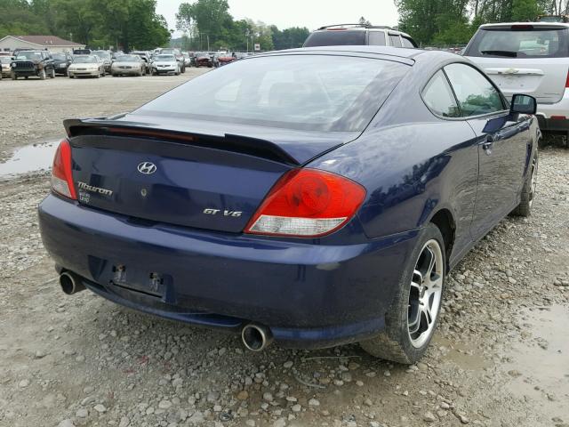 KMHHN65F56U226567 - 2006 HYUNDAI TIBURON GT BLUE photo 4