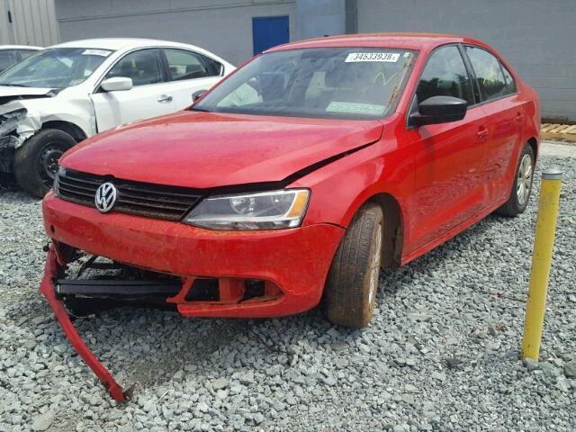 3VW2K7AJ0EM250276 - 2014 VOLKSWAGEN JETTA BASE 红色 照片 2