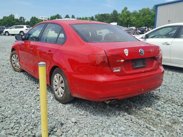 3VW2K7AJ0EM250276 - 2014 VOLKSWAGEN JETTA BASE 红色 照片 3
