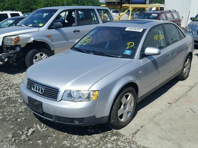 WAULC68E22A307249 - 2002 AUDI A4 1.8T QU SILVER photo 2