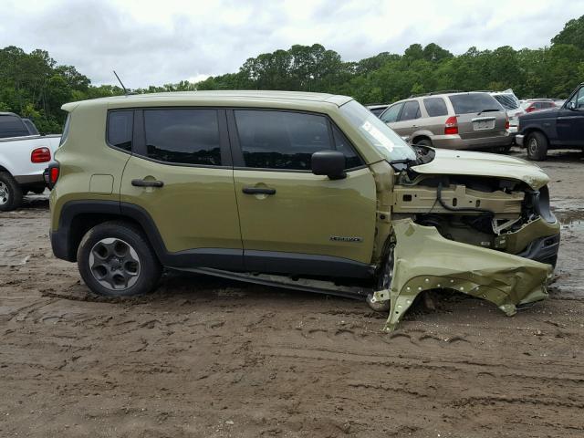 ZACCJBAH0FPB74226 - 2015 JEEP RENEGADE S GREEN photo 9