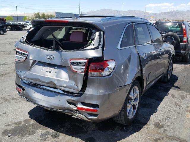 5XYPK4A56HG296917 - 2017 KIA SORENTO SX GRAY photo 4