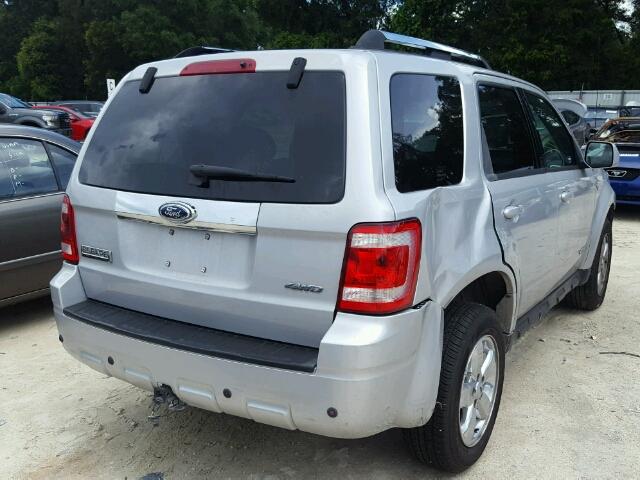 1FMCU94128KA95343 - 2008 FORD ESCAPE SILVER photo 4