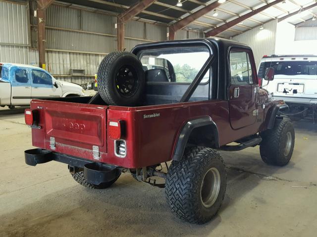 1JCCE88E9FT022372 - 1985 JEEP SCRAMBLER RED photo 4