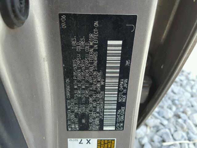 JTLKT324864113508 - 2006 TOYOTA SCION XB SILVER photo 10