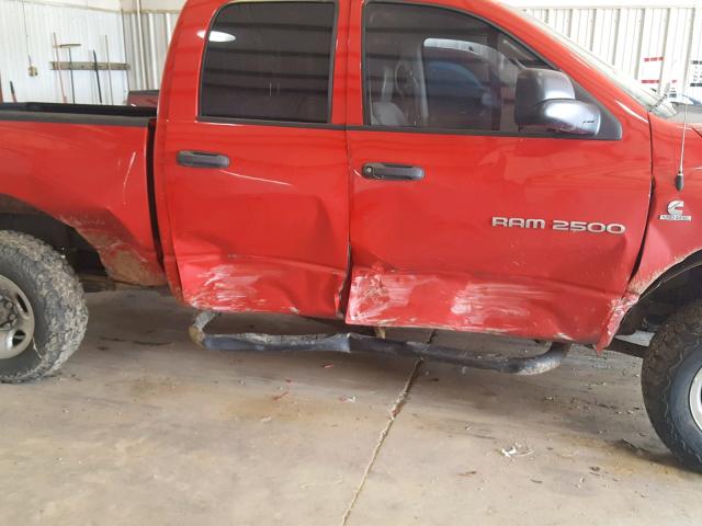 1D7KS28C66J233872 - 2006 DODGE RAM 2500 S RED photo 9