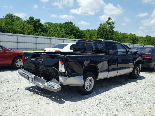 1B7GL22X8XS293107 - 1999 DODGE DAKOTA BLACK photo 4