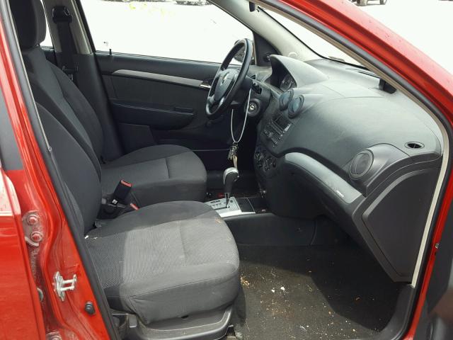 KL1TD5DE1BB137340 - 2011 CHEVROLET AVEO LS RED photo 5