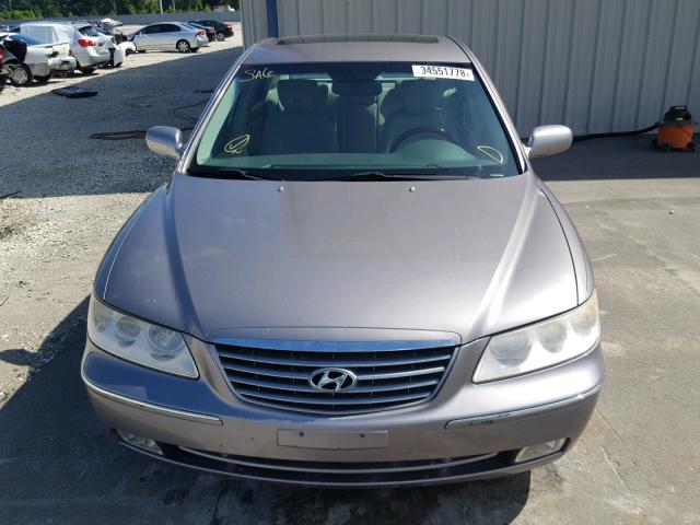 KMHFC46F96A107020 - 2006 HYUNDAI AZERA SE GRAY photo 9