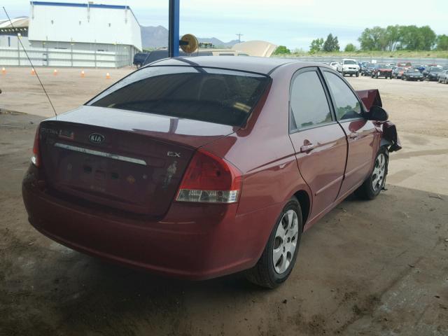 KNAFE222395645082 - 2009 KIA SPECTRA EX RED photo 4