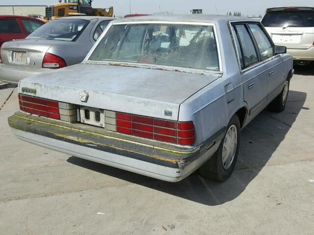 1B3BD36D5HF208586 - 1987 DODGE ARIES LE GRAY photo 4