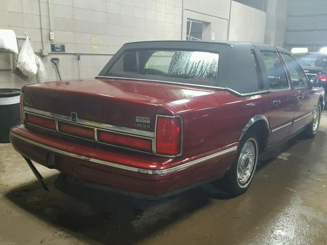 1LNLM81W8VY730259 - 1997 LINCOLN TOWN CAR E BURGUNDY photo 4