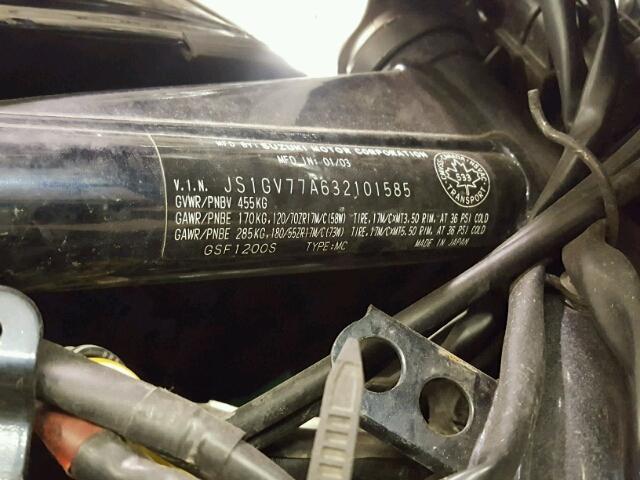 JS1GV77A632101585 - 2003 SUZUKI GSF1200 BA BLUE photo 10