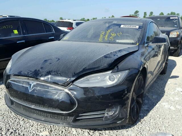 5YJSA1H11EFP43378 - 2014 TESLA MODEL S BLACK photo 2