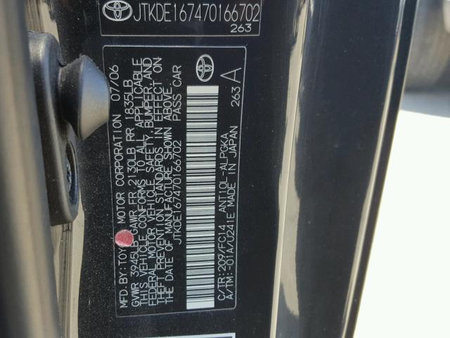 JTKDE167470166702 - 2007 SCION TC BLACK photo 10