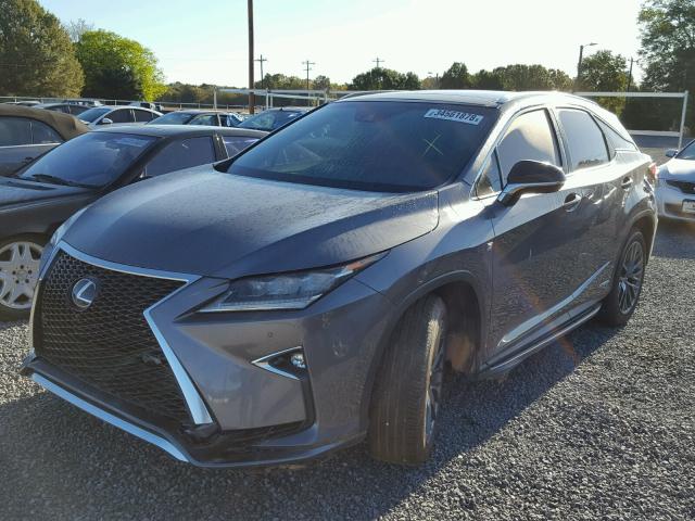 2T2BGMCA2HC016987 - 2017 LEXUS RX 450H CHARCOAL photo 2