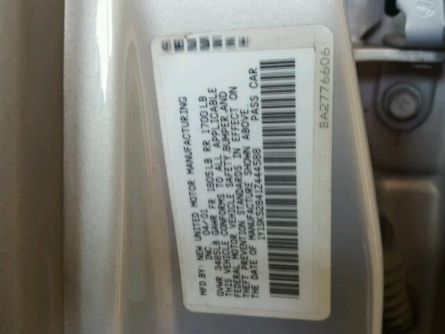 1Y1SK52841Z444588 - 2001 CHEVROLET GEO PRIZM SILVER photo 10