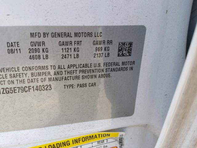 1G1ZG5E79CF140323 - 2012 CHEVROLET MALIBU LTZ 白色 照片 10