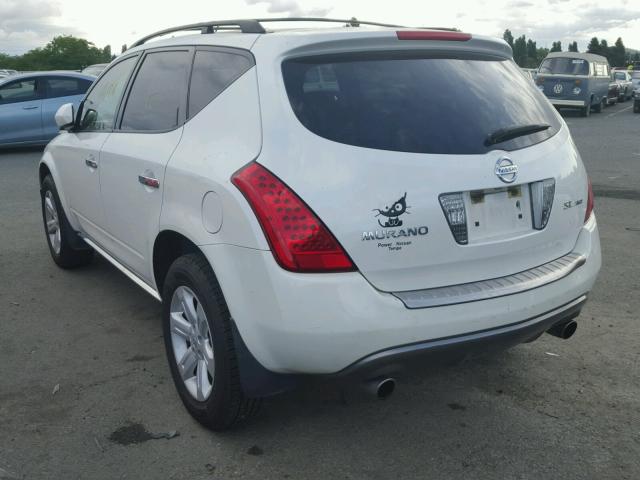 JN8AZ08W06W528828 - 2006 NISSAN MURANO SL WHITE photo 3