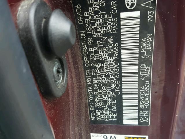JTKDE167370179666 - 2007 TOYOTA SCION TC 紫色 照片 10