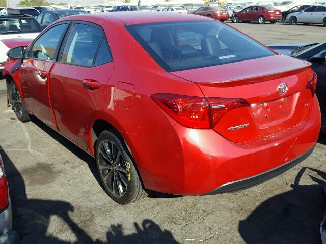 2T1BURHE7HC764334 - 2017 TOYOTA COROLLA L RED photo 3