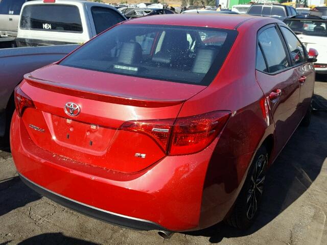 2T1BURHE7HC764334 - 2017 TOYOTA COROLLA L RED photo 4