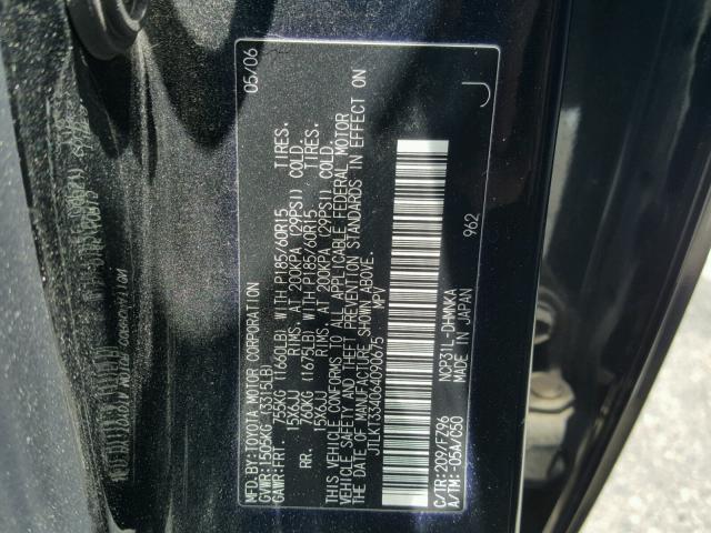 JTLKT334064090675 - 2006 TOYOTA SCION XB BLACK photo 10