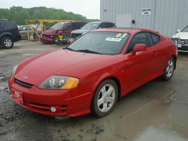 KMHHN65F73U048009 - 2003 HYUNDAI TIBURON GT RED photo 2