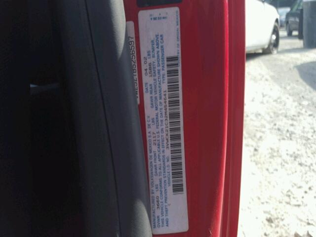 3VWCK21C32M454641 - 2002 VOLKSWAGEN NEW BEETLE 红色 照片 10