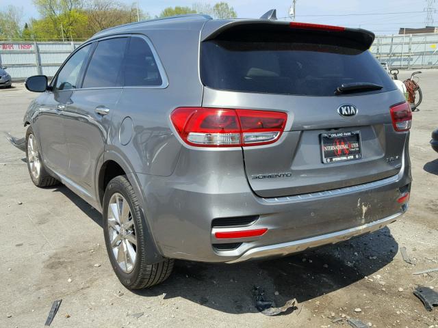 5XYPKDA56JG378894 - 2018 KIA SORENTO SX GRAY photo 3