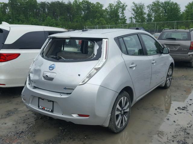 1N4AZ0CPXFC321589 - 2015 NISSAN LEAF S SILVER photo 4