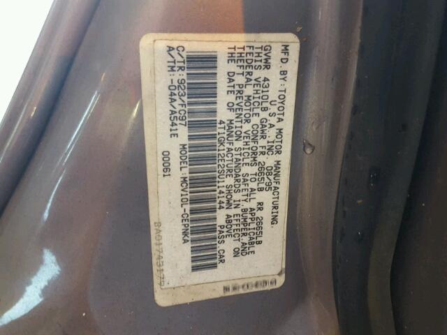 4T1GK12E2SU114144 - 1995 TOYOTA CAMRY LE GRAY photo 10