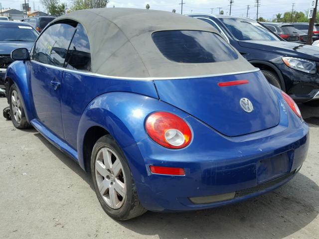 3VWRG31Y87M401907 - 2007 VOLKSWAGEN NEW BEETLE BLUE photo 3