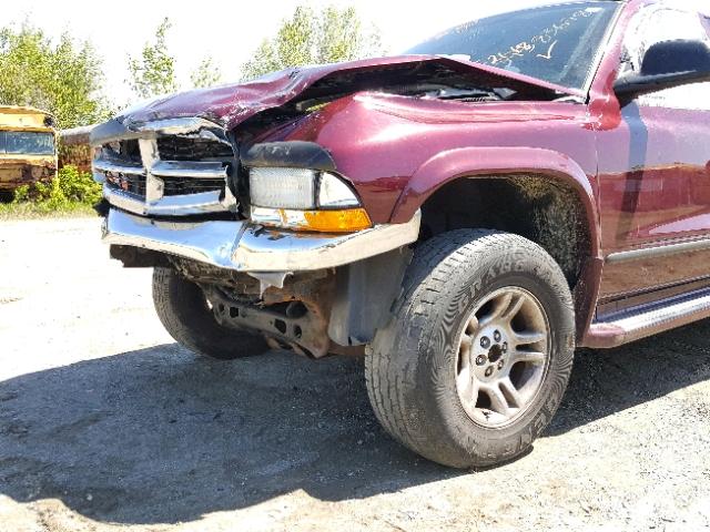 1D7GG42N03S239606 - 2003 DODGE DAKOTA SLT MAROON photo 9