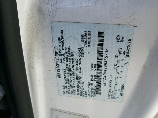 2FTZA54443BA58792 - 2003 FORD WINDSTAR WHITE photo 10