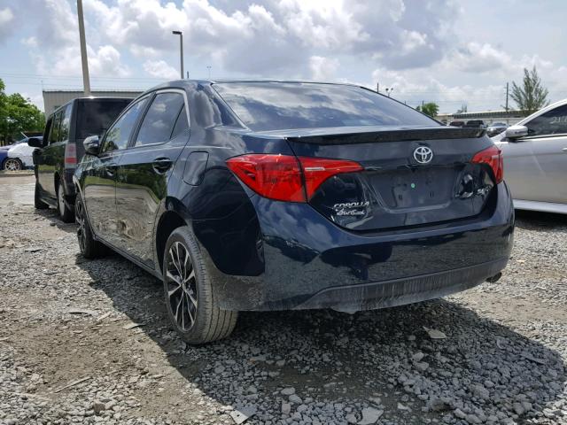 5YFBURHE6JP761723 - 2018 TOYOTA COROLLA L BLUE photo 3