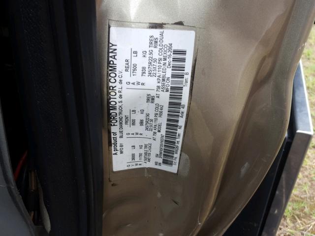 3FRNF65F35V163747 - 2005 FORD F650 SUPER GOLD photo 10