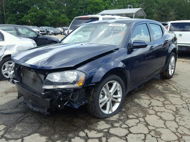 1C3CDZCG4DN631488 - 2013 DODGE AVENGER SX BLUE photo 2