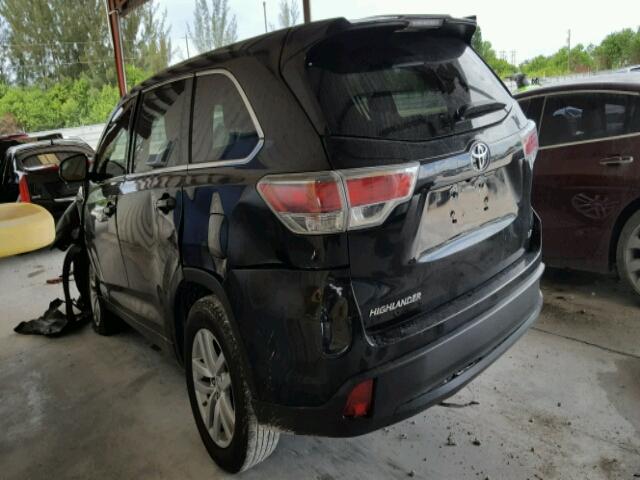 5TDZARFH8FS014689 - 2015 TOYOTA HIGHLANDER BLACK photo 3